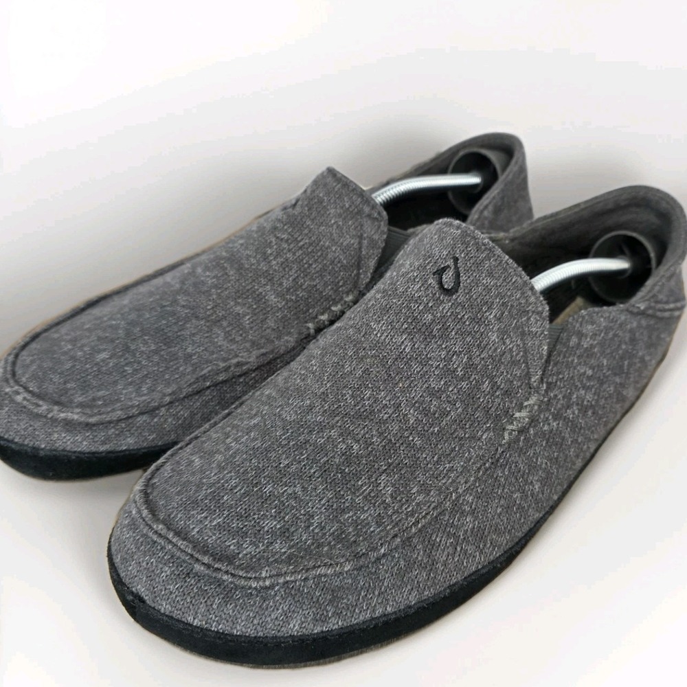 OluKai Moloa Hulu Men Size 11 M Wool-Blend Heathered Knit Slip-On Slipper Shoes